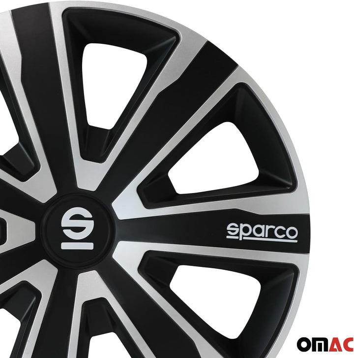 Sparco Radzierblenden Palermo - 14-Zoll - Silber/Schwarz - Satz mit 4 Stück