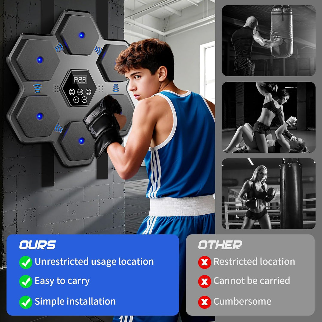 Musikboxmaschine, Boxen Wandmontage Maschine mit Handschuhen, Smart Bluetooth interaktive Punching T