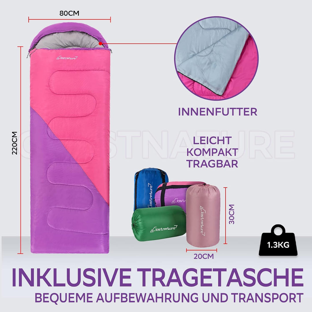 Clostnature Leichter Schlafsack für Camping – Outdoor Lässiger Deckenschlafsäcke mit Kleines Packmas