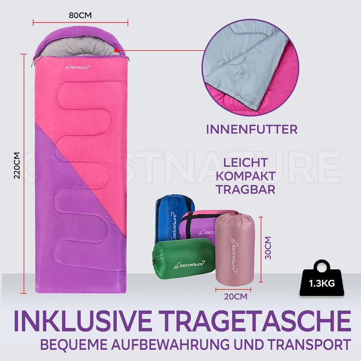Clostnature Leichter Schlafsack für Camping – Outdoor Lässiger Deckenschlafsäcke mit Kleines Packmas