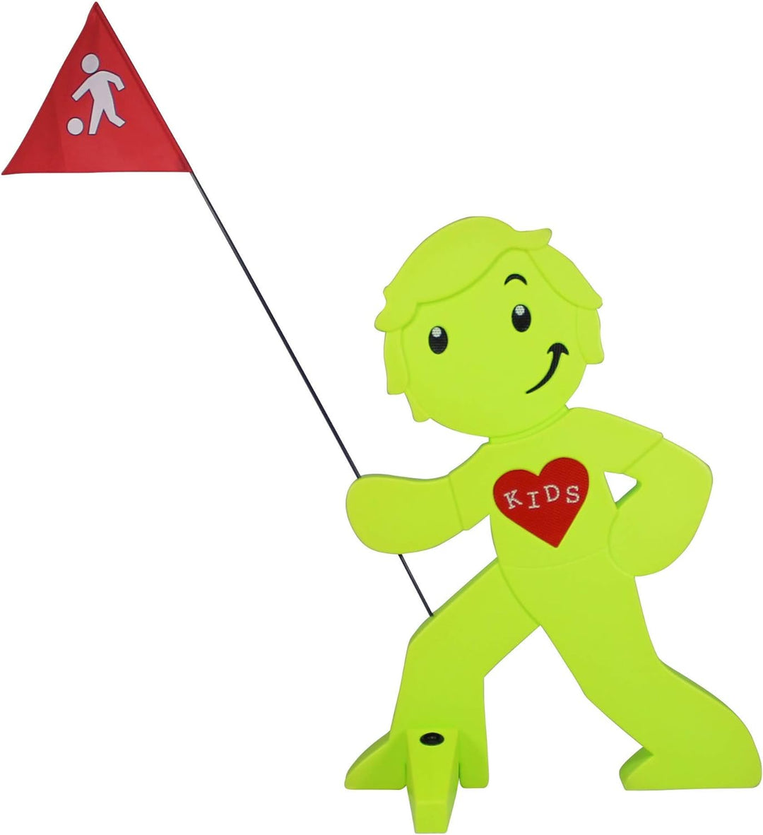 StreetBuddy - Warnfigur mit Fahne, reflektierender Warnaufsteller für Kindersicherheit - Achtung lan