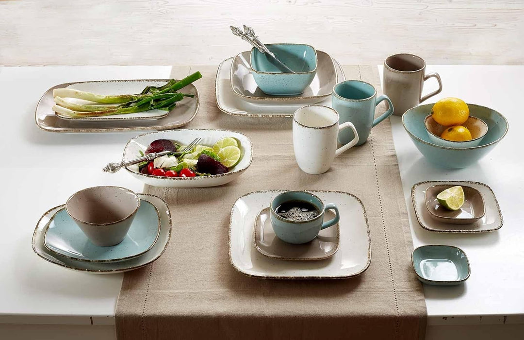 Ritzenhoff &amp; Breker Suppenteller-Set Casa 4-teilig, 22 x 22 cm, Tiefe Teller im Vintage-Look, Mix &amp;