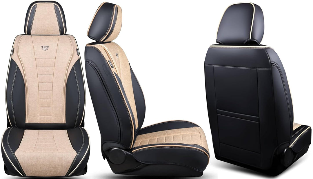 Schonbezüge Sitzbezüge für VW T7 Multivan Bj ab 2021 in Schwarz/Beige NL3