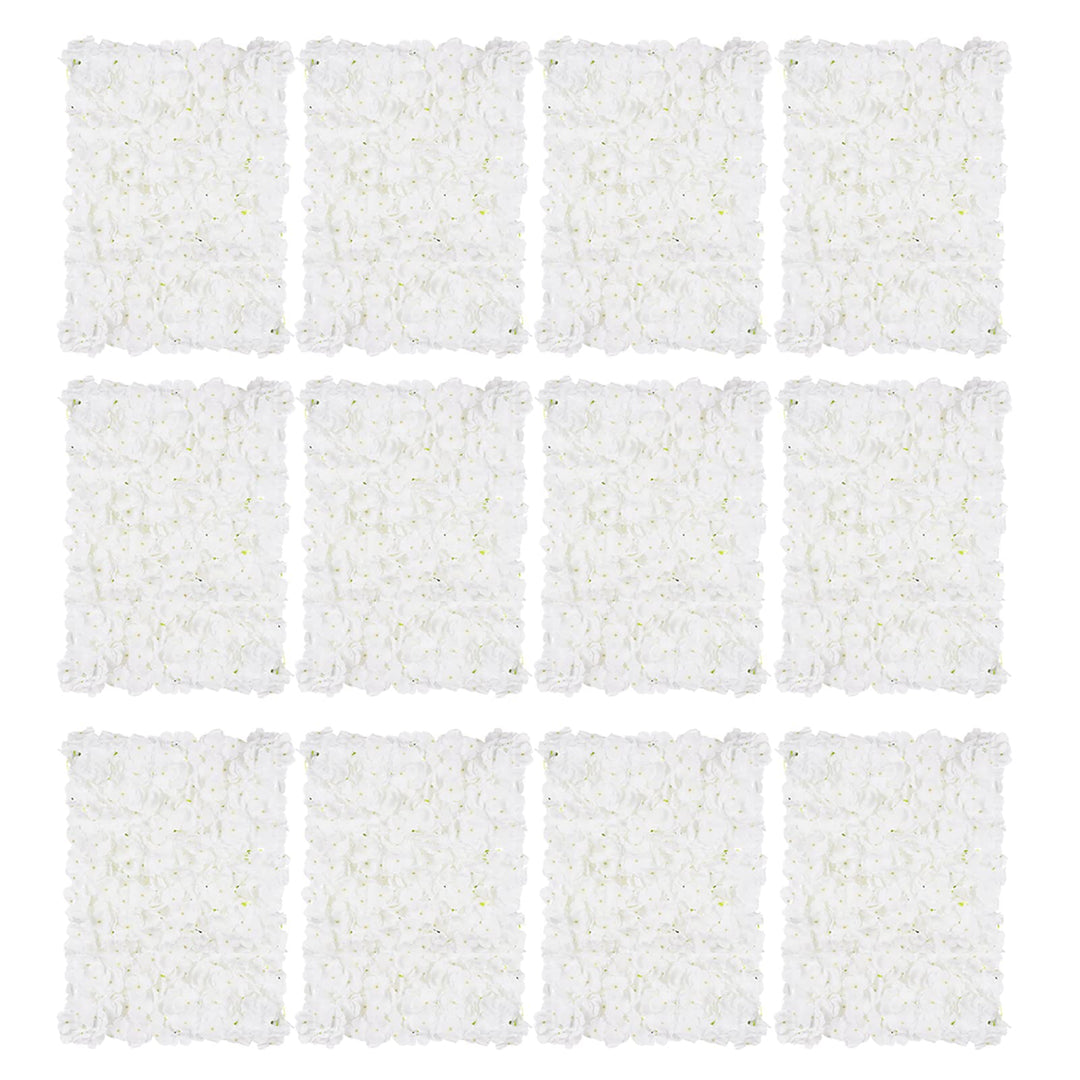 BLOSMON Künstliche Blumen Wand Kunstblumen Deko 12Stück Elfenbeinweiss Blumengestecke Blumenwand Hor