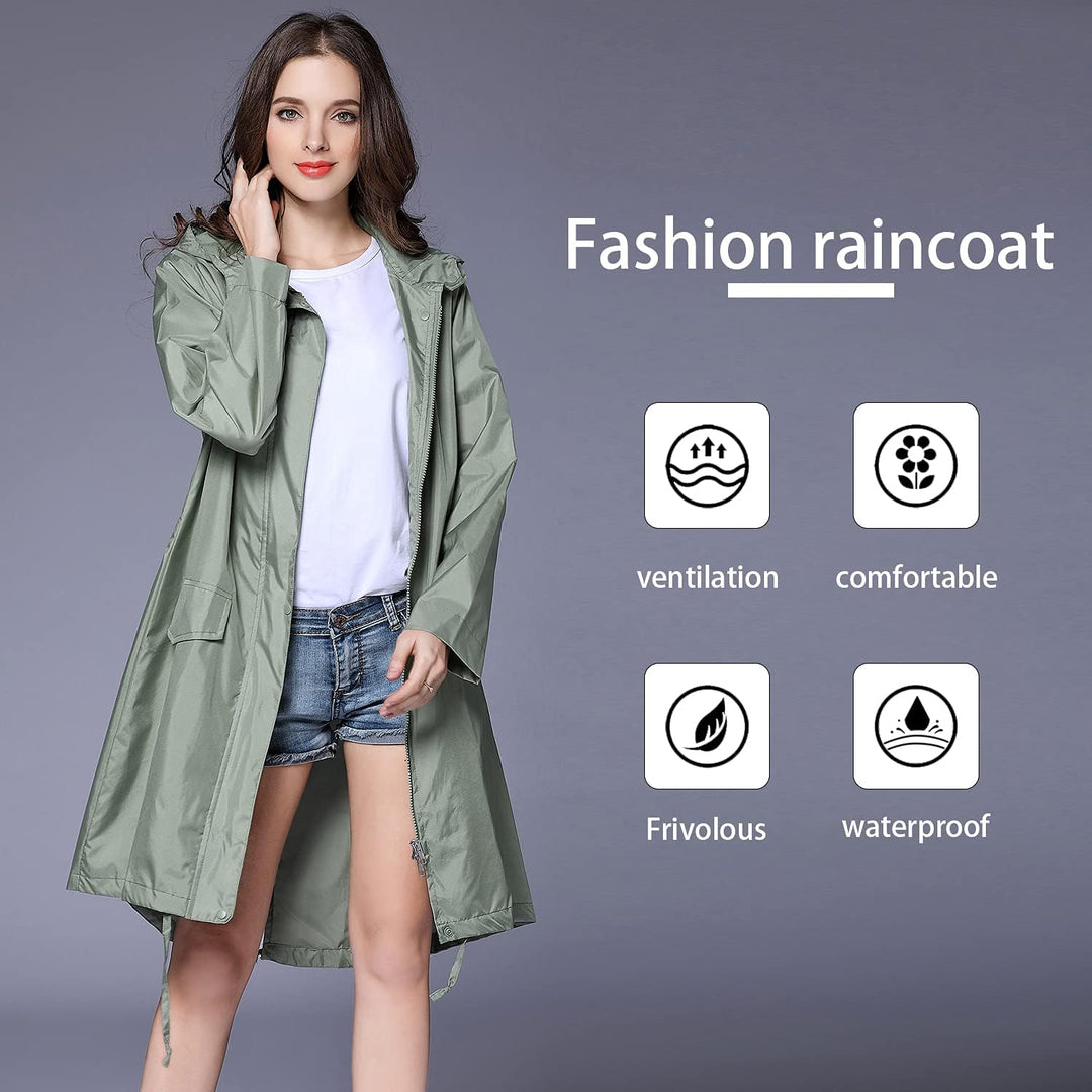 Freiesoldaten Damen Wasserdicht Regenjacke Draussen Winddicht Leicht Poncho Schnelltrocknend Regenma