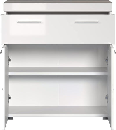 trendteam smart living - Kommode breit - Bad - Amanda - Aufbaumass (BxHxT) 73 x 79 x 31 cm - Farbe W