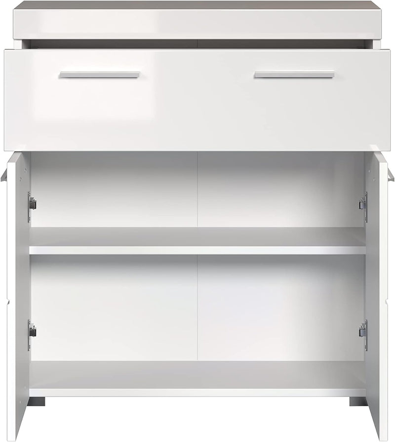 trendteam smart living - Kommode breit - Bad - Amanda - Aufbaumass (BxHxT) 73 x 79 x 31 cm - Farbe W