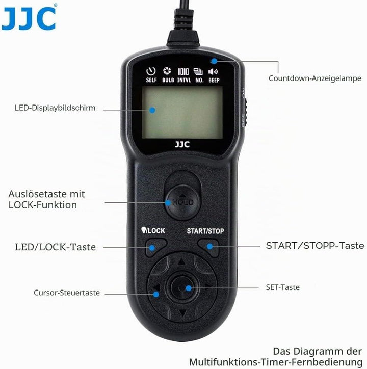 JJC Timer Fernbedienung mit Stativ Halter Klemme für Fujifilm XH2 X-H2S GFX100 X-T5 X-T4 X-T3 X-T30I