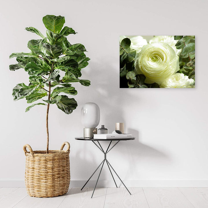 Feeby Vlies Leinwandbild Pfingstrose 80x60 cm Wand Bild Kunstdruck Deko Wohnzimmer Wohnungs Deko Blu