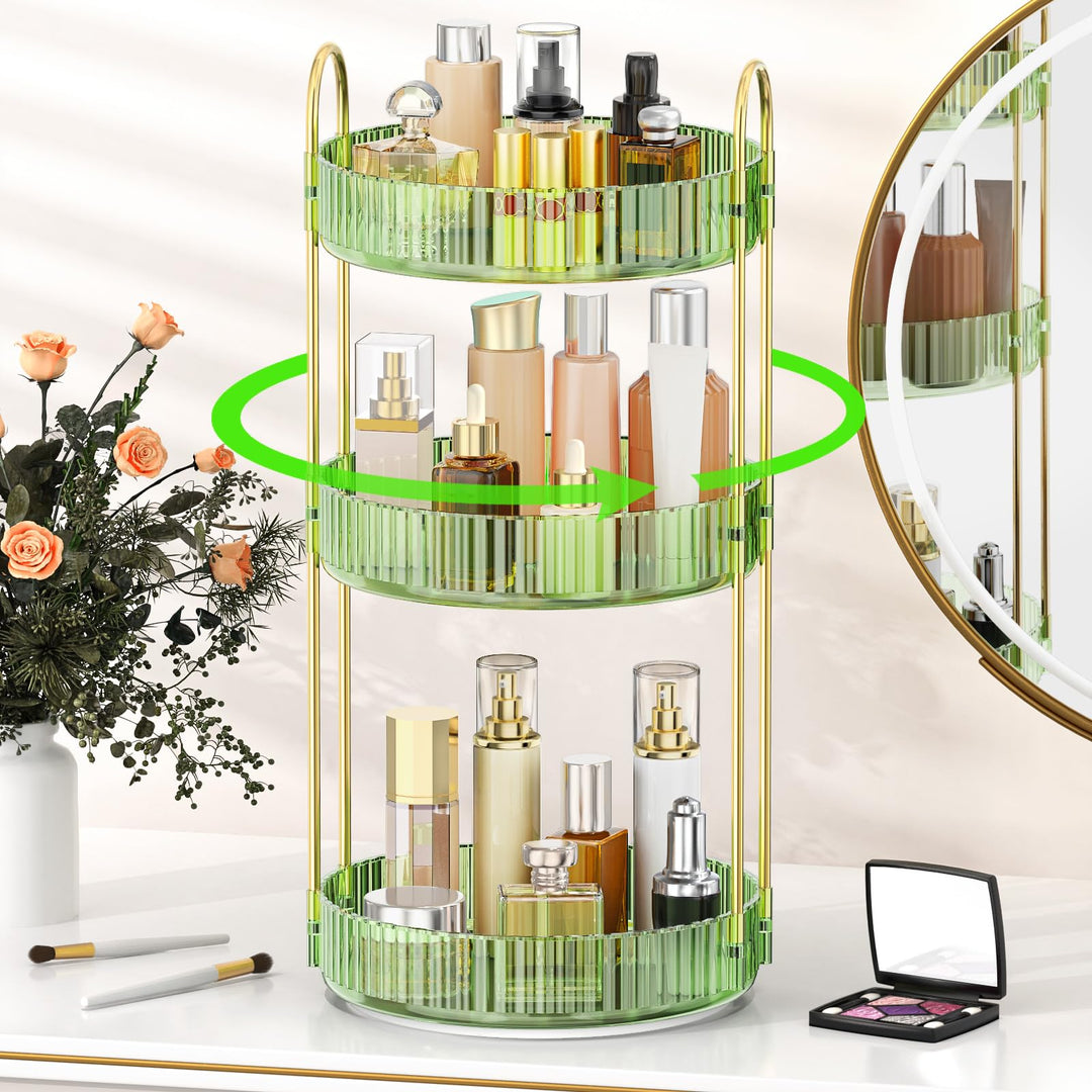 MOKANI Make Up Kosmetik Organizer, 360° Dreh Schmink Organizer, 3 Ebenen, Multifunctional Makeup Ski