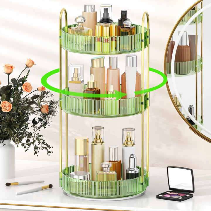 MOKANI Make Up Kosmetik Organizer, 360° Dreh Schmink Organizer, 3 Ebenen, Multifunctional Makeup Ski