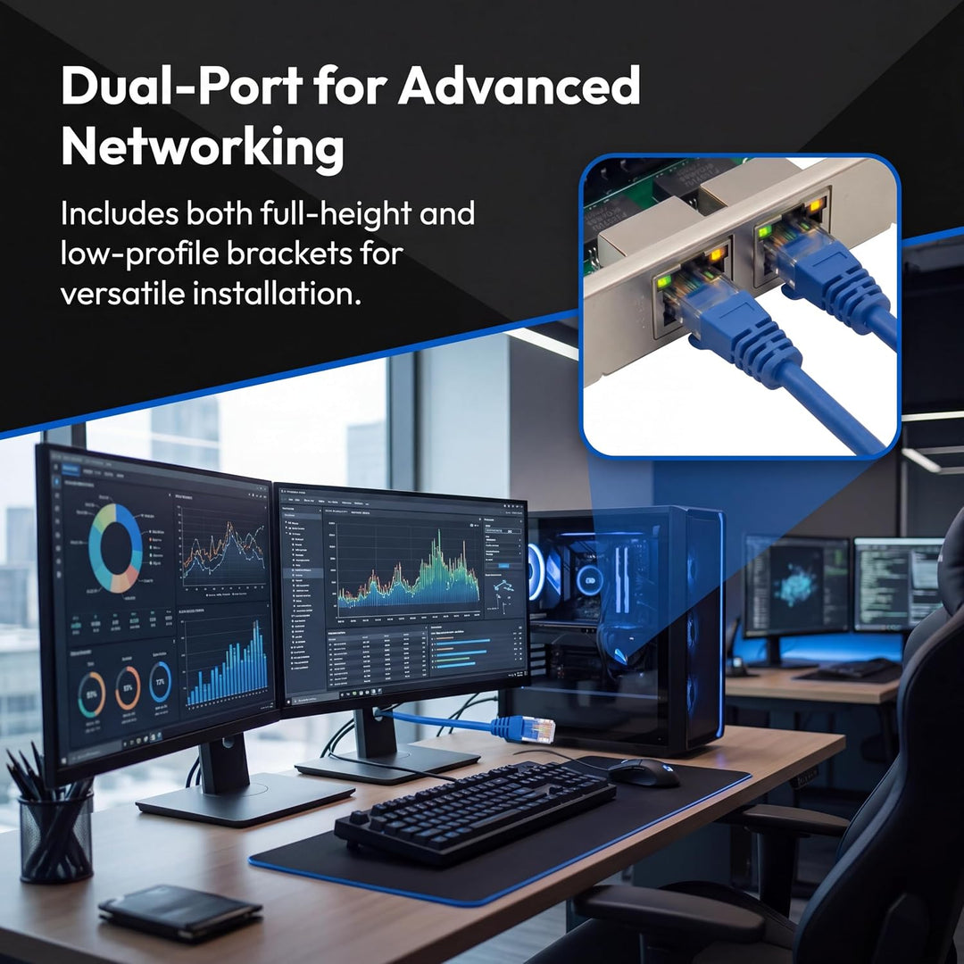 Dual PCIe 3.1 2.5GBase-T Netzwerk Adapter mit Intel I225-V 2500/1000/100Mbps PCI Express Gigabit Eth