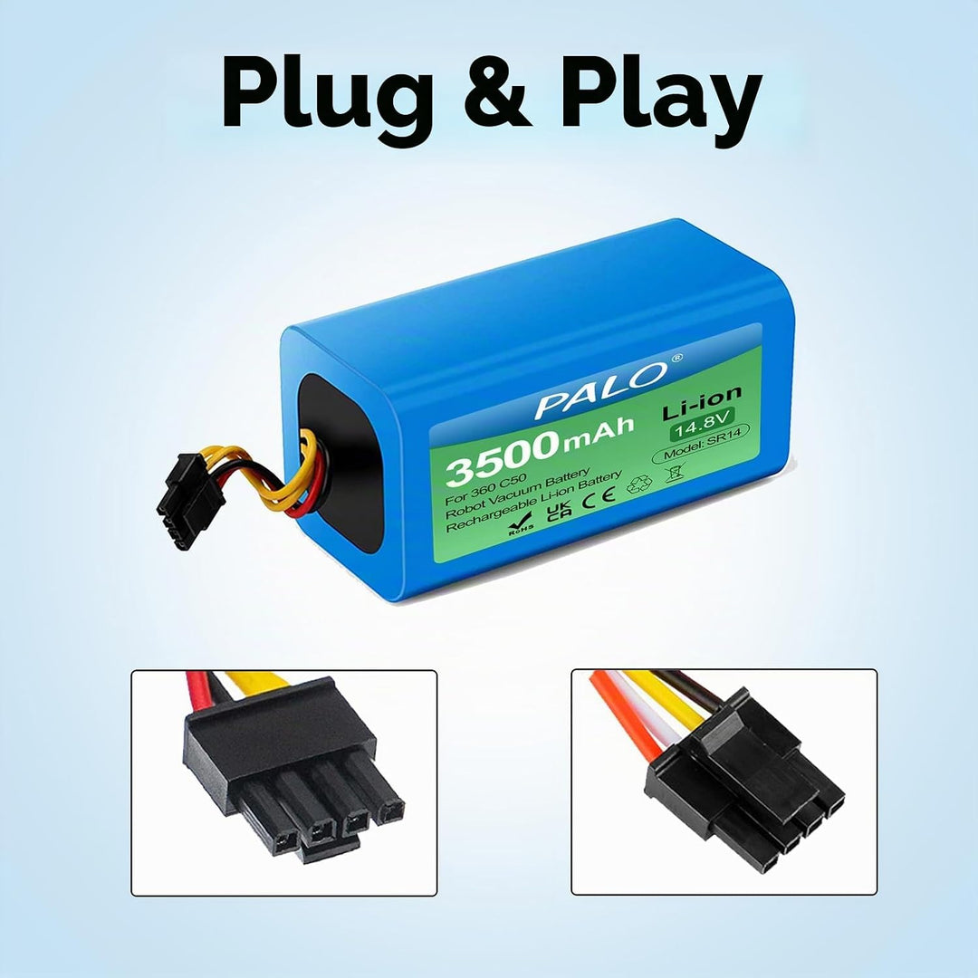 3500mAh Ersatzakku für 360 C50, AIRROBO P10, Vacuum Cleaner S1 /S15 / S18, Formate E-550G/W, Conga 1