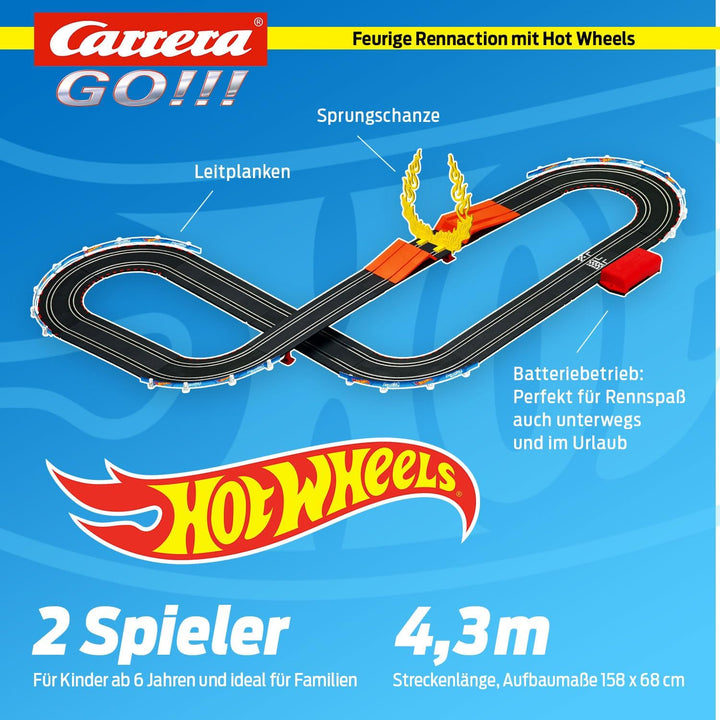Carrera Go!!! Hot Wheels™ Rennbahn Set | Feurige Rennaction | Duell Night Shifter™ & HW50 Concept™ |