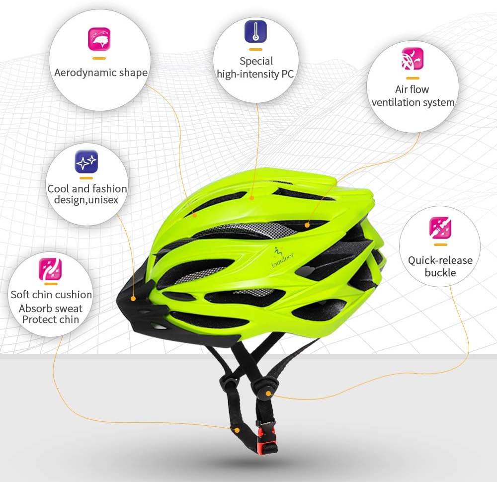 ioutdoor Premium Fahrradhelm, CE CPSC Zertifikat, Radhelm mit Abnehmbarer Sonnenblende und Insektenn