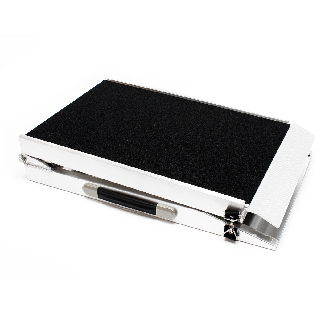 Wiltec Hunderampe faltbar, 183 x 49 cm, geklappt 92 x 49 cm, aus Aluminium, rutschsicher, Traglast b