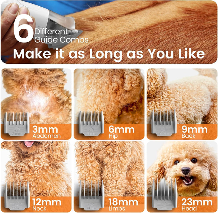 oneisall Hundeschermaschine mit Tierhaar Staubsauger, 7in 1 Profi Haustierpflegeset, leise Schermasc