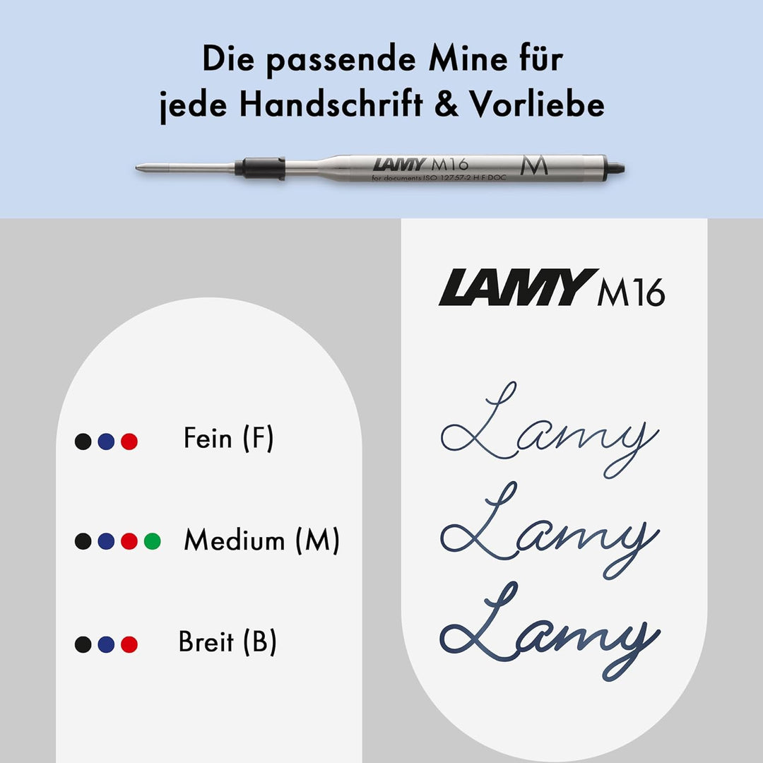 LAMY studio Premium Kugelschreiber 266 aus Edelstahl in schwarzem Lack-Finish, propellerförmige Clip