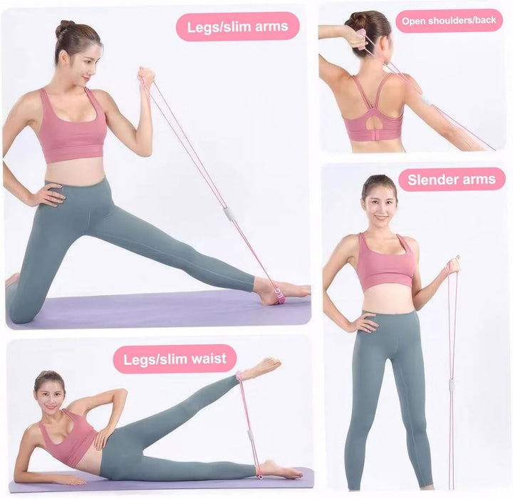 JDCMEI Bauchtrainer, Multifunktionales Spannseil mit Rückentrainer &amp; Fitnessbänder, Sit-Up Trainings
