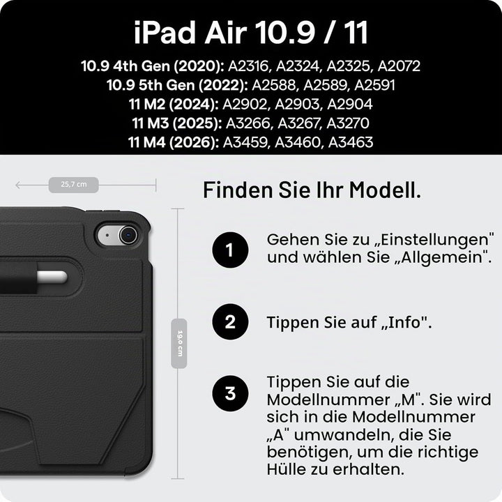 ZUGU iPad Air 5 / Air 4 Hülle 10.9 2022/2020 5. &amp; 4. Generation schlanke Schutzhülle 8 Winkel-Stände
