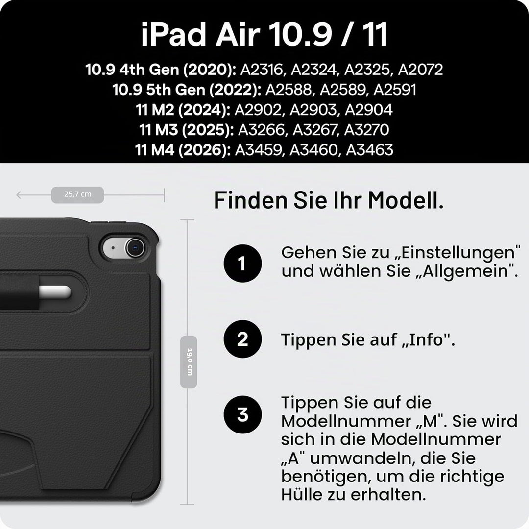 ZUGU iPad Air 5 / Air 4 Hülle 10.9 2022/2020 5. &amp; 4. Generation schlanke Schutzhülle 8 Winkel-Stände