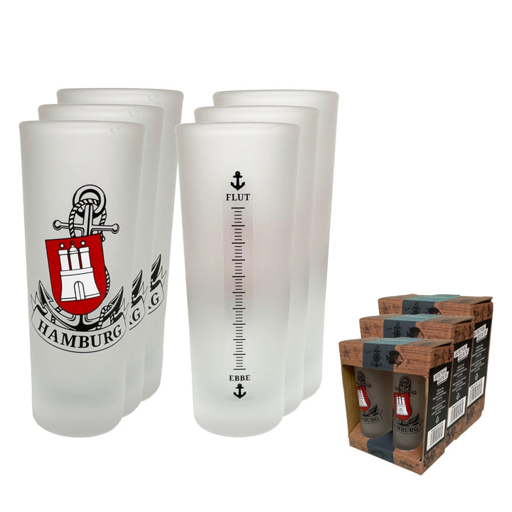 3forCologne Schnapsgläser 6,5cl | 6er Set | Hamburg Anker | Pinnchen, Shotgläser, Tequila, Vodka, Ob