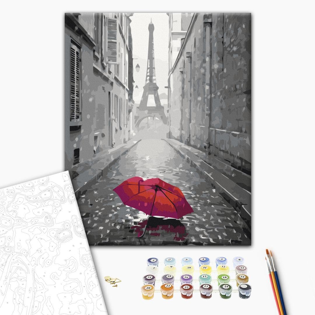 murando - Malen nach Zahlen Paris 40x60 cm Malset mit Holzrahmen auf Leinwand für Erwachsene Kinder