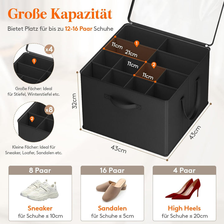 Lifewit Schuhorganizer 1er Set für 8 Paar, Grosser Schuhschran für Closet mit Unterteilungen und Dec
