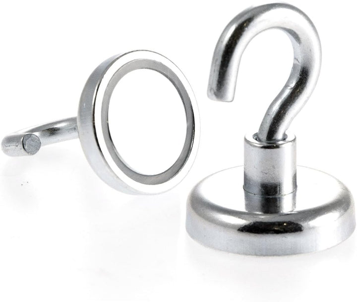 Magnetastico® | Set mit 6 sehr starken Neodym-Hakenmagneten N35 | Je 2x Magnethaken 32, 36 & 42 mm Ø