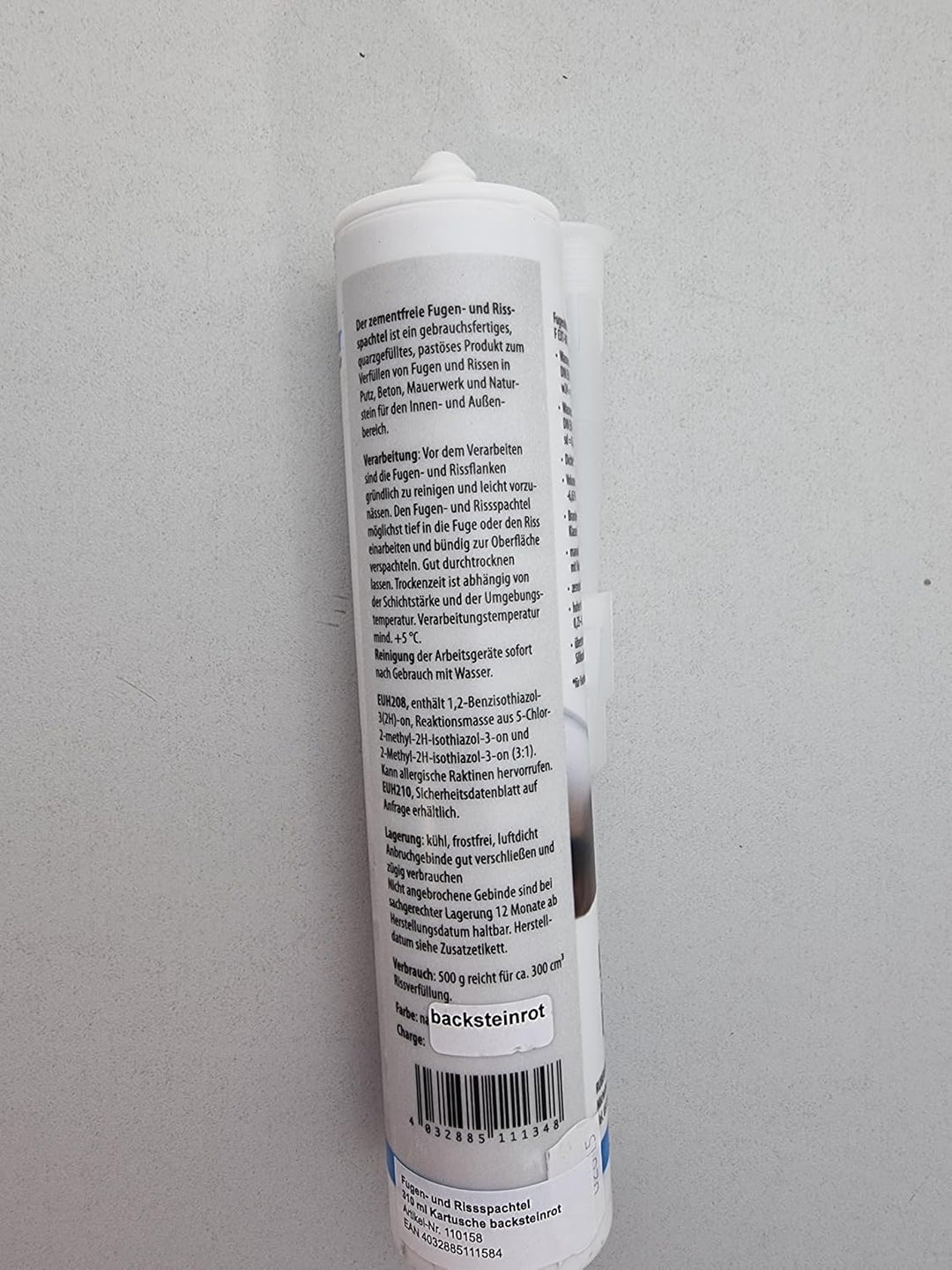 Fugen- und Rissspachtel backsteinrot, 310 ml Kartusche