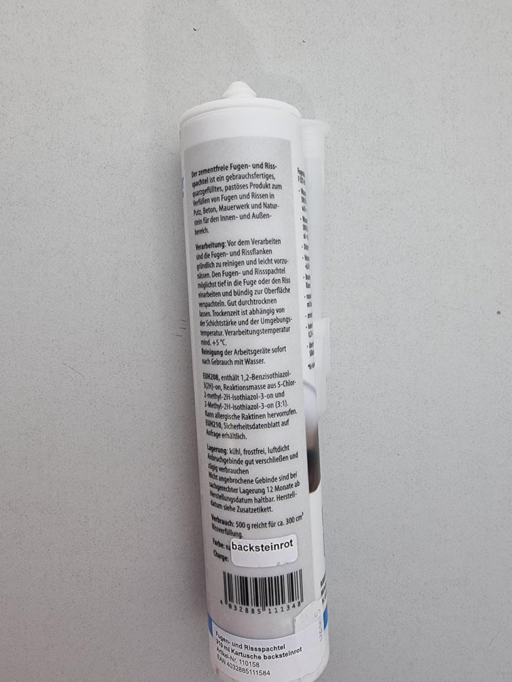 Fugen- und Rissspachtel backsteinrot, 310 ml Kartusche