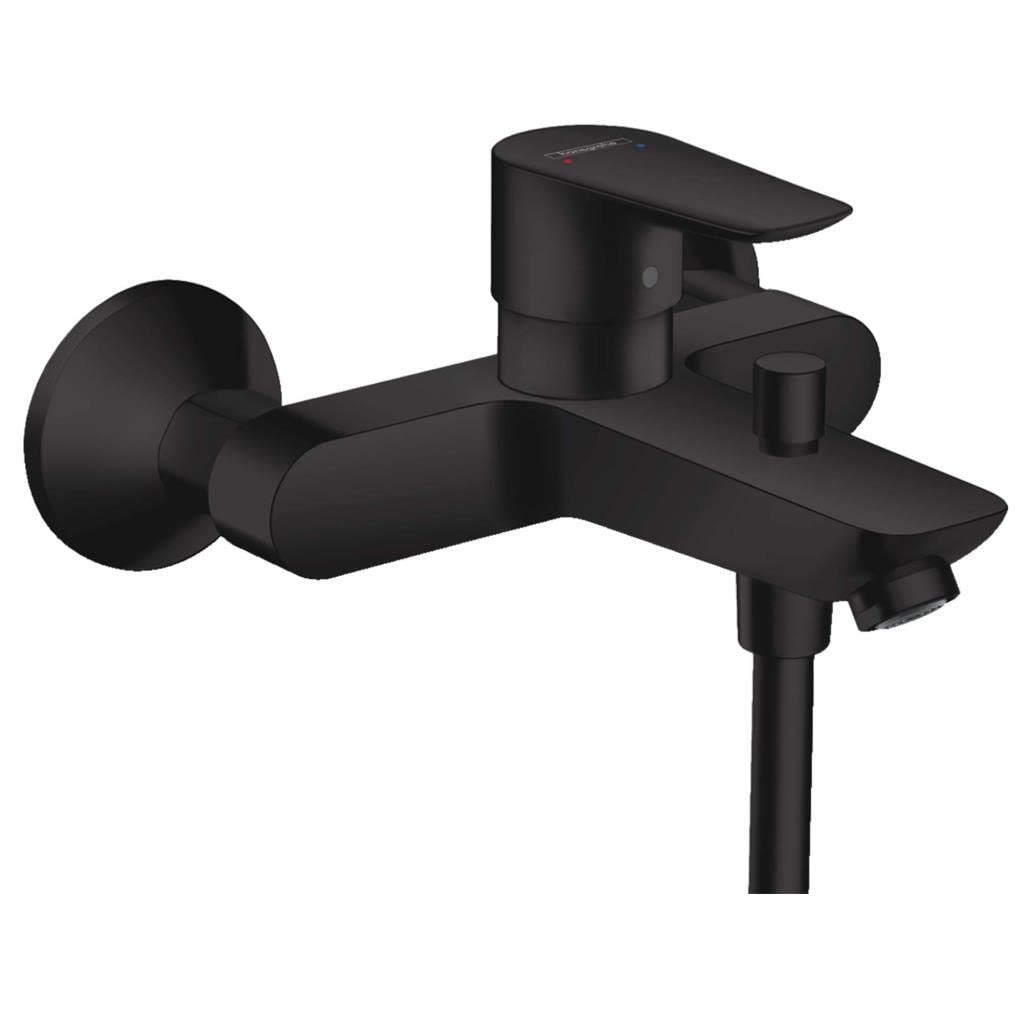 hansgrohe Wannenarmatur Talis E (Aufputz, für 2 Funktionen) Mattschwarz Mattschwarz Wanne, Mattschwa