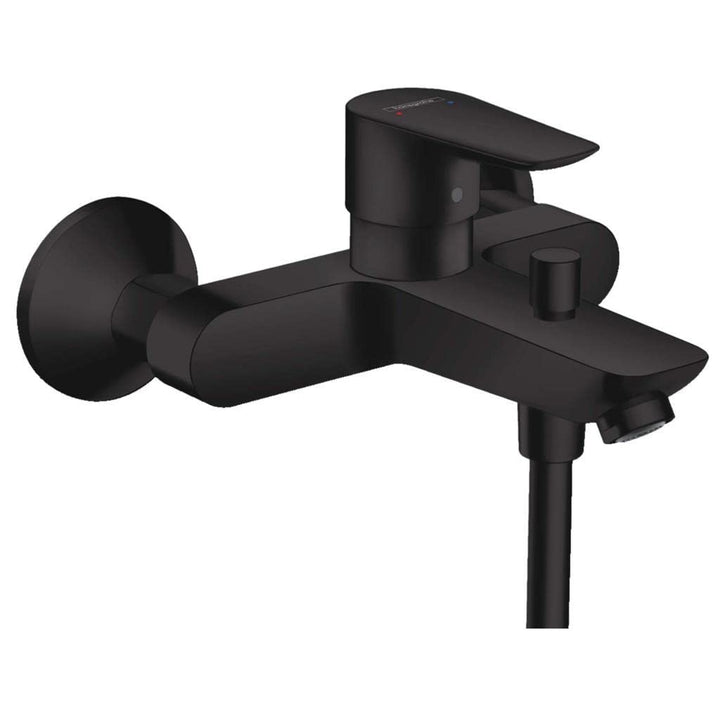 hansgrohe Wannenarmatur Talis E (Aufputz, für 2 Funktionen) Mattschwarz Mattschwarz Wanne, Mattschwa