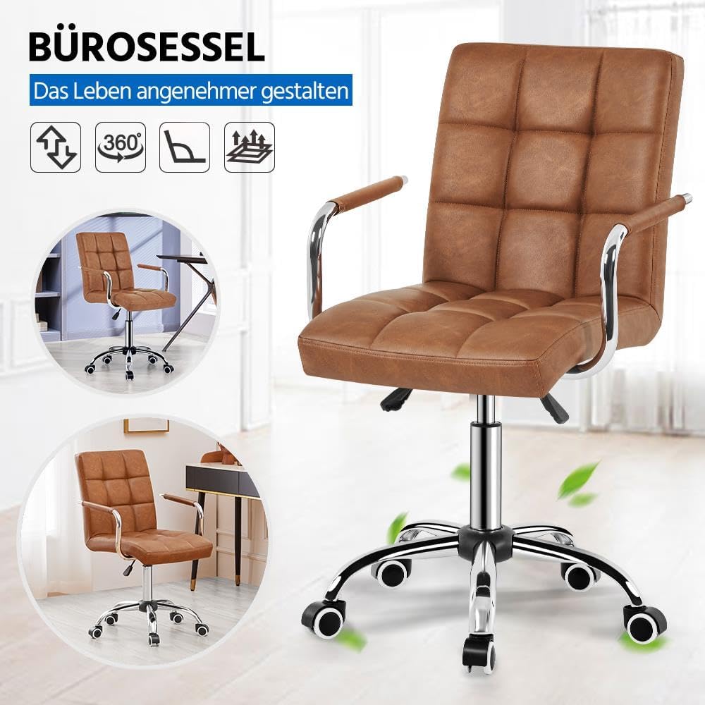 Yaheetech Bürostuhl ergonomischer Schreibtischstuhl Drehstuhl Drehocker Arbeitshocker mit abnehmbare