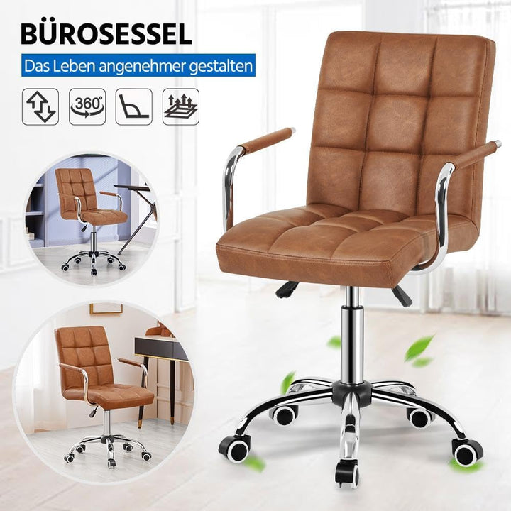 Yaheetech Bürostuhl ergonomischer Schreibtischstuhl Drehstuhl Drehocker Arbeitshocker mit abnehmbare