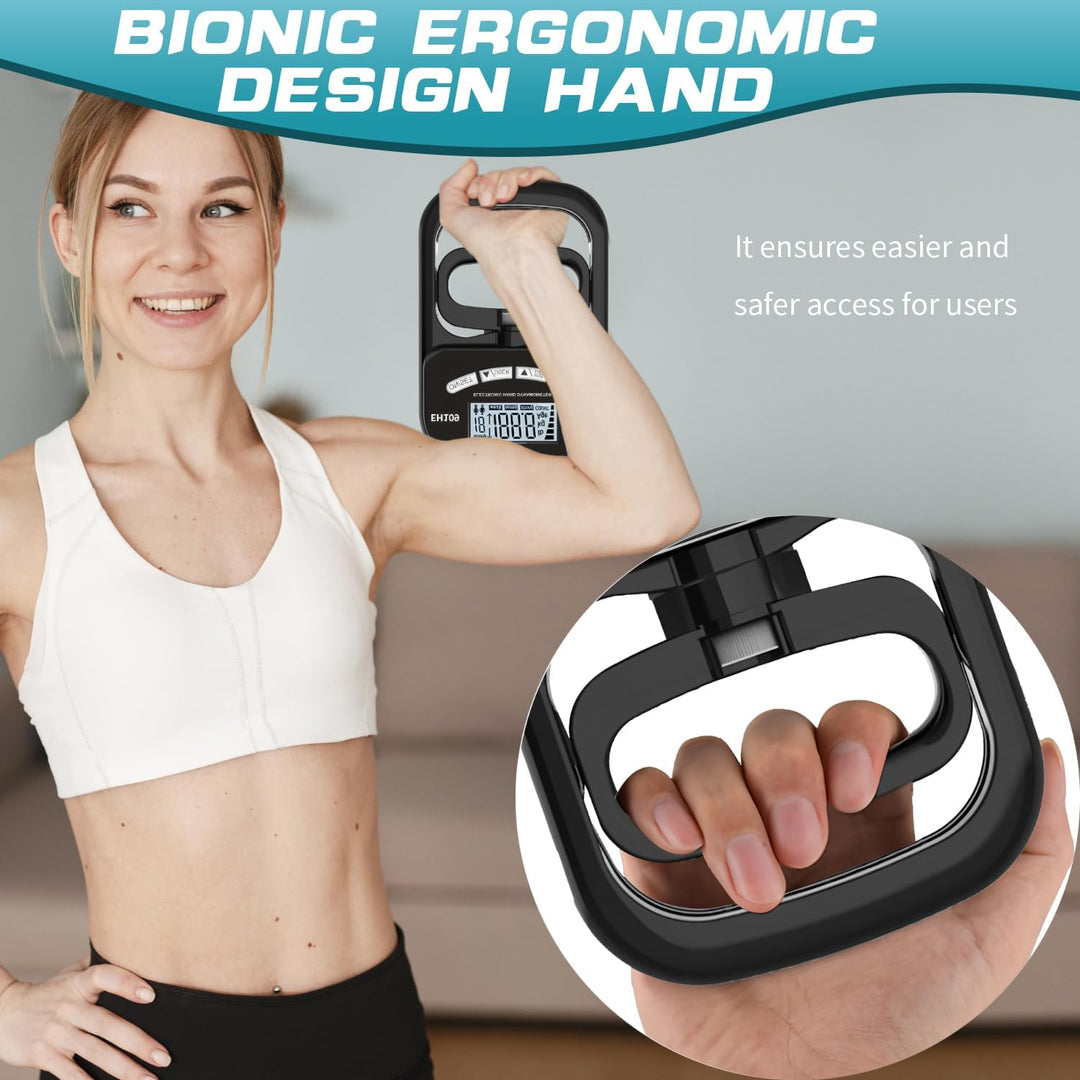 Digitaler Handkraftmessgerät,180KG Grip Strength Tester,Hand Dynamometer Schwarz,Elektronischer Grif