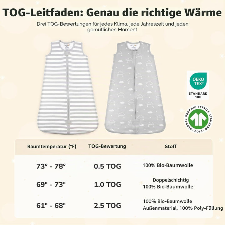 Mama Cheetah Baby Schlafsack, Bio-Baumwolle, Tragbare Babydecke, Schlafsack mit 2-Wege-Reissverschlu