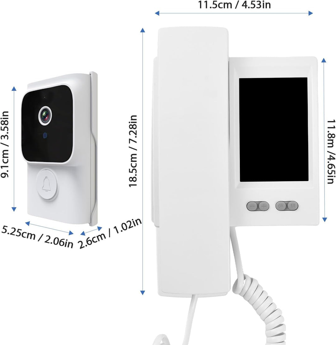 Video Door Phone System 4.5 Inch IPS Screen Wireless Doorbell with Camera Doorphone Telephone Style