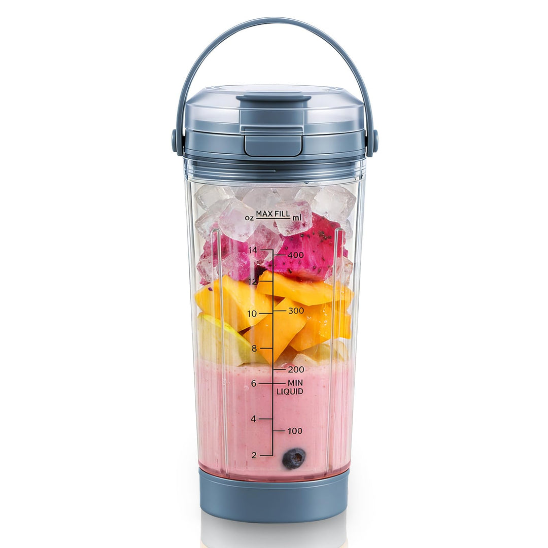 Mixgefäss kompatibel mit Ninja Blast Tragbarer Mixer, 530ml Mixbecher mit Trink- und Auslaufsicherer