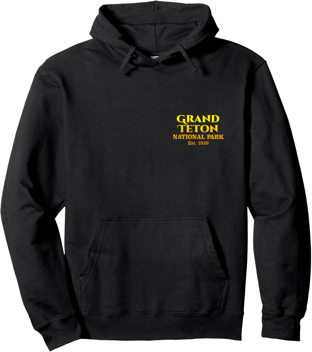 Grand Teton National Park Wyoming Pocket Logo 2-seitig Pullover Hoodie