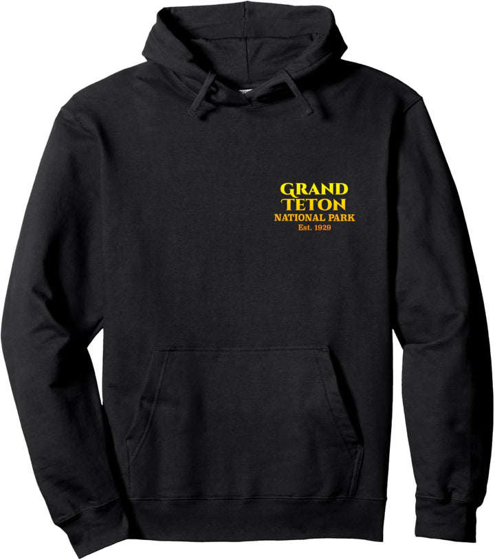 Grand Teton National Park Wyoming Pocket Logo 2-seitig Pullover Hoodie