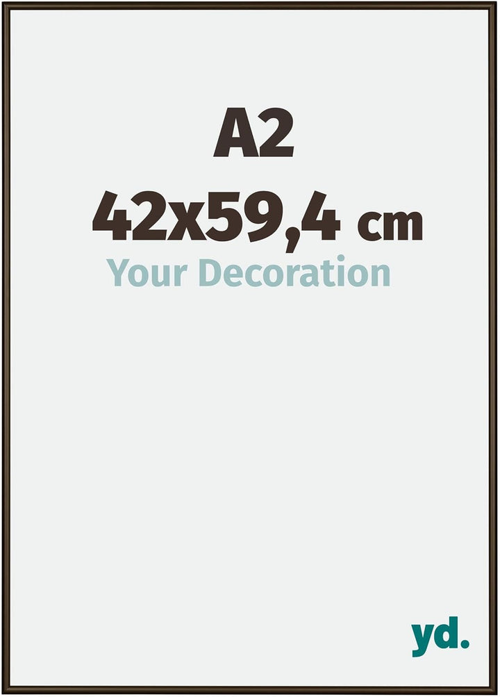 yd. Your Decoration - Bilderrahmen DIN A2 42x59,4 cm - Bilderrahmen aus Aluminium mit Acrylglas - An
