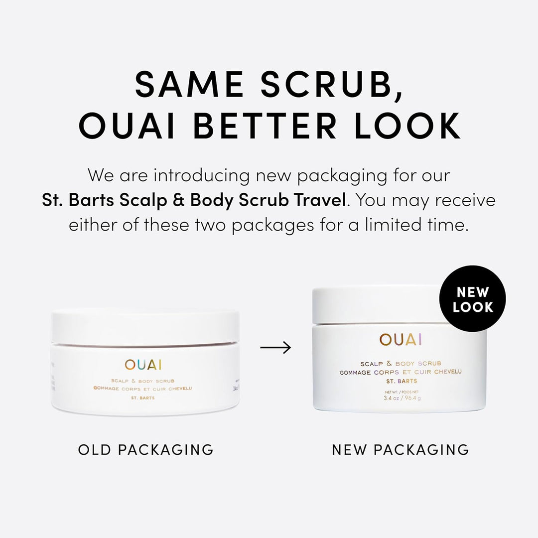 OUAI Scalp & Body Scrub Reisegrösse – St. Barts – Exfolierendes Körperpeeling mit Zucker & Kokosöl f