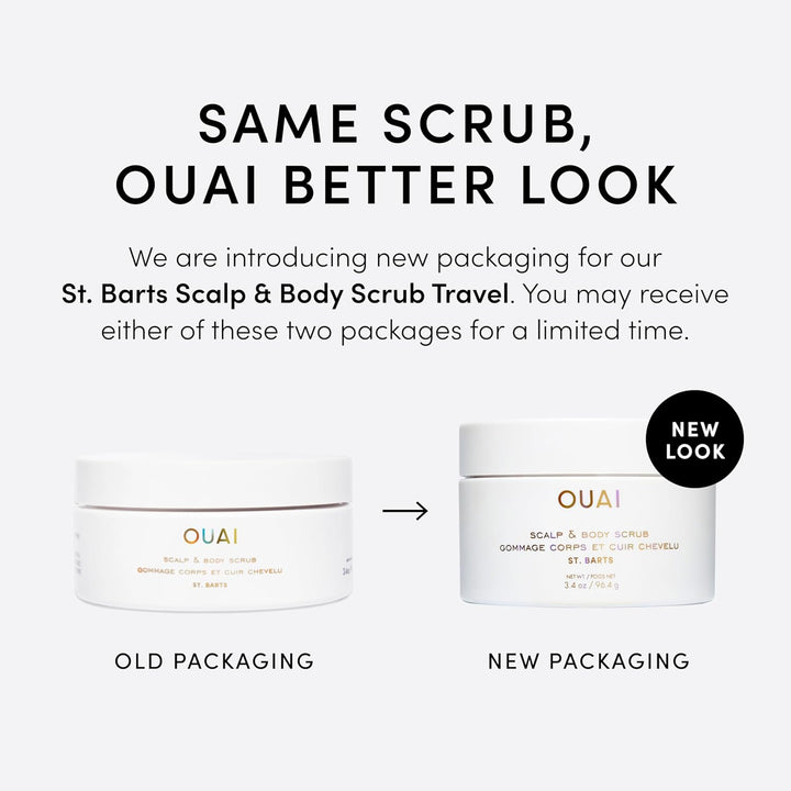 OUAI Scalp & Body Scrub Reisegrösse – St. Barts – Exfolierendes Körperpeeling mit Zucker & Kokosöl f