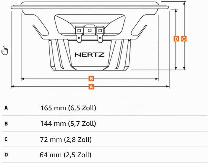 Hertz DCX 165.3-165 mm 2-Wege Koax Lautsprecher