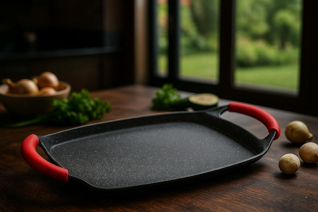 MGE - Grillpfanne mit Glattem Boden - Antihaftbeschichtung - Induktion - 36 x 23 cm, 36 x 23 cm