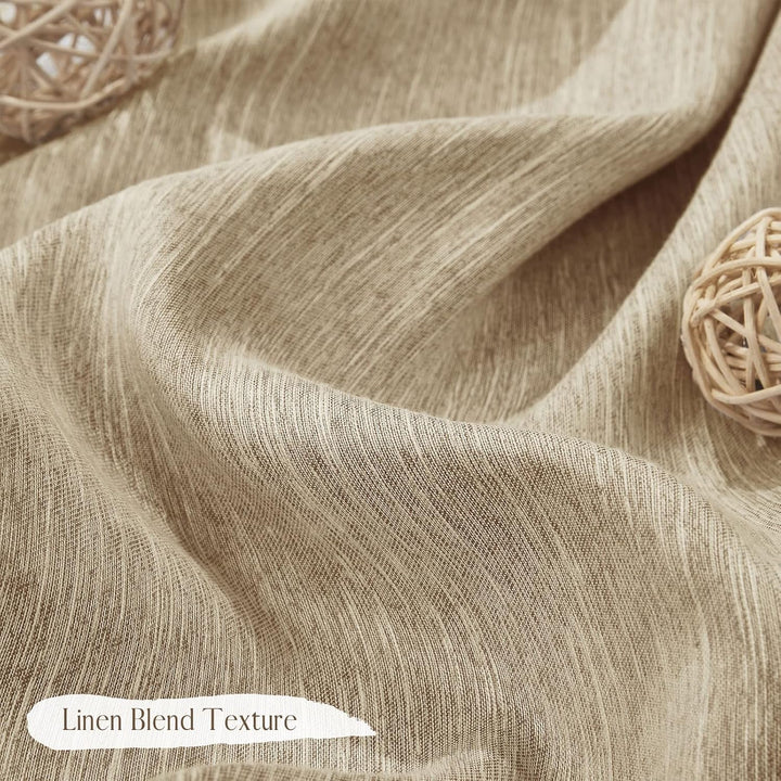 Melodieux Vorhänge Verdunkelung Gardinen Blickdicht Leinenoptik für Wohnzimmer kinderzimmer Schlafzi