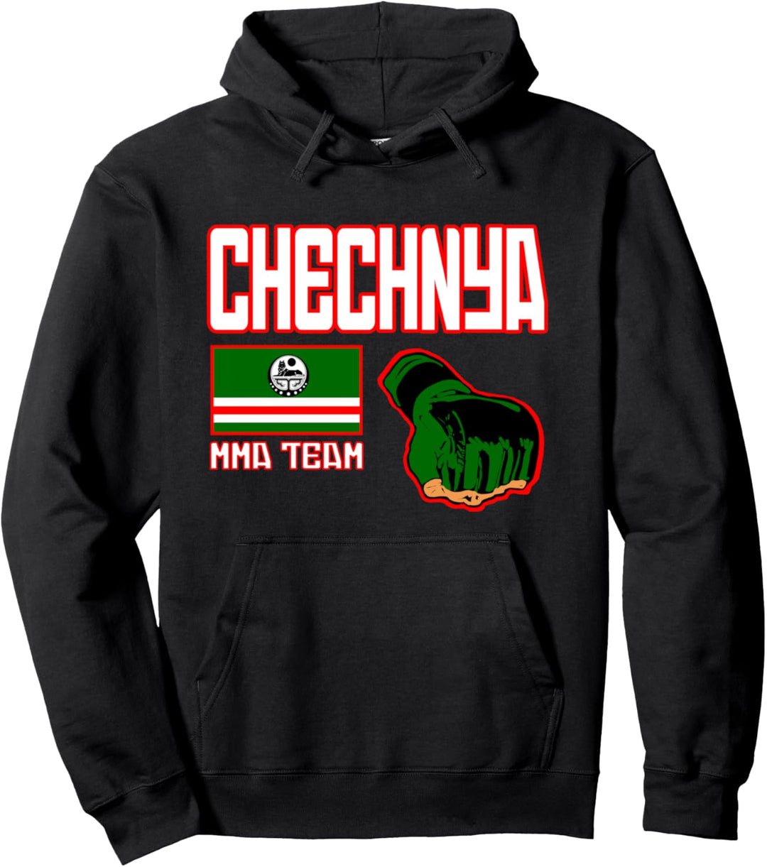 Chechen MMA, Proud Chechnya Flag, Chechnyan MMA Fighter Pullover Hoodie