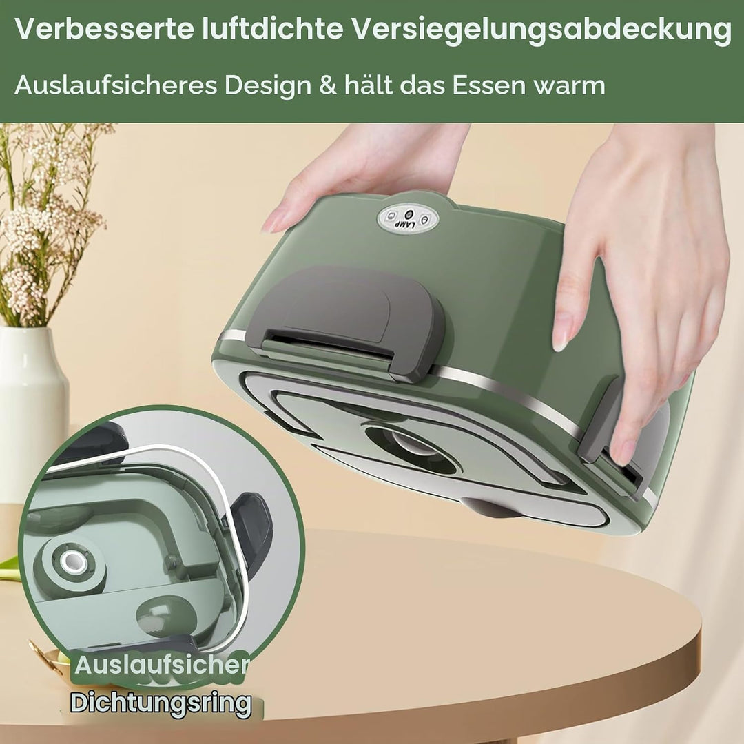 Elektrische Lunchbox 100W, 3-in-1 tragbare beheizte Lunchbox, Herausnehmbare Edelstahl-Brotdose, 12V