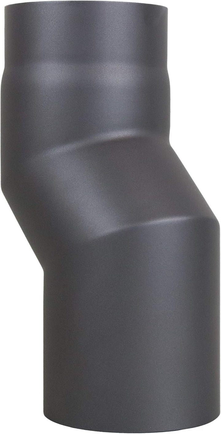 LANZZAS Ofenrohr Versatzbogen 60 mm, im Durchmesser, DN Ø 150 mm, Farbe: gussgrau - weitere Rohre au